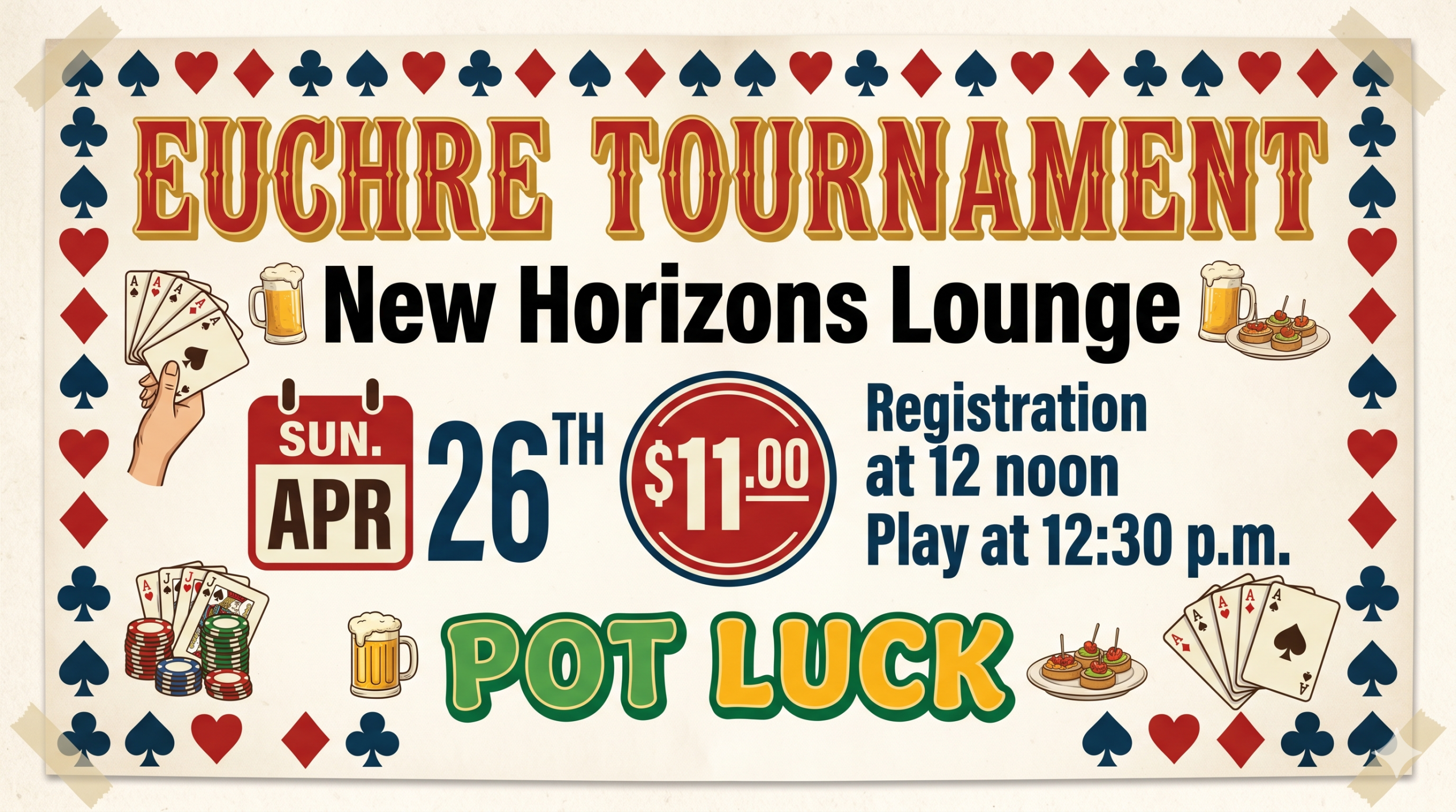EUCHRE TOURNAMENT – April 26, 2026